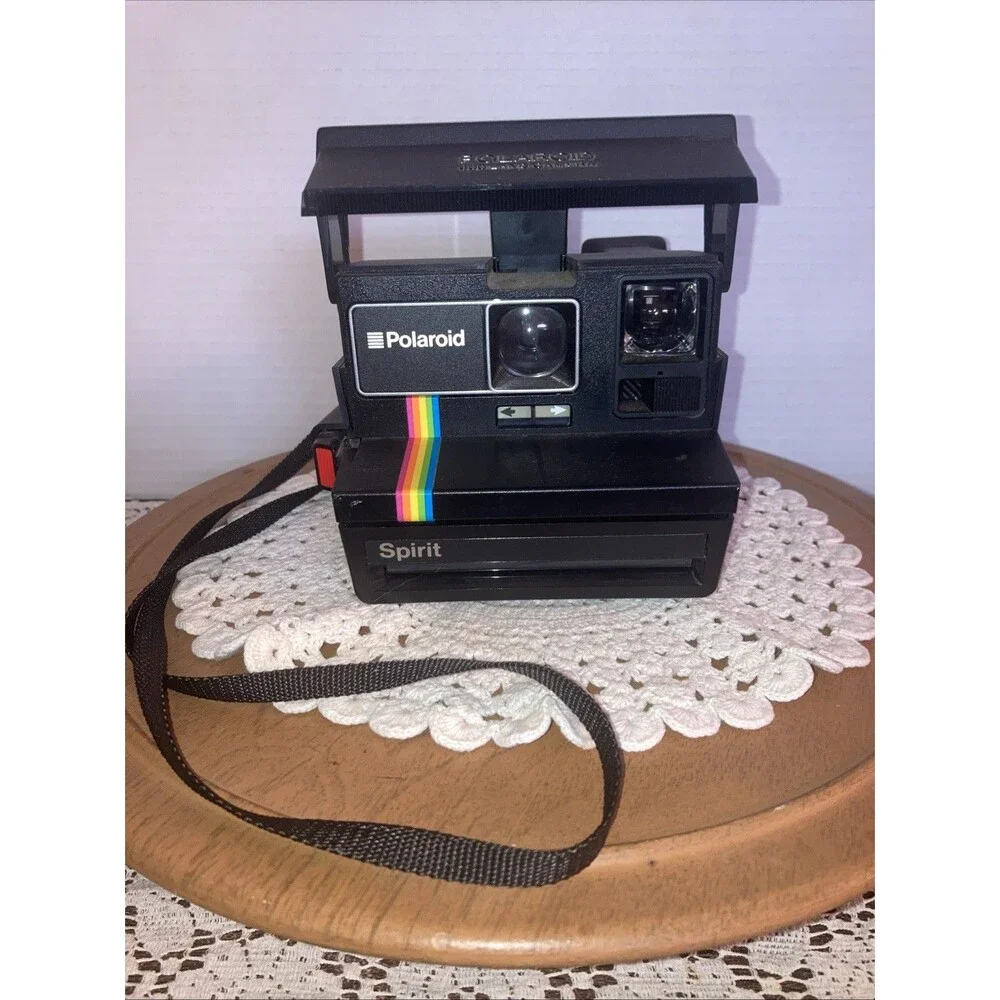 Polaroid Camera Spirit One Step 600 Land Black Instant Rainbow Stripe - UNTESTED
